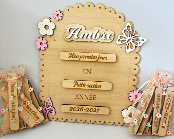 Pancarte rentrée fleuris