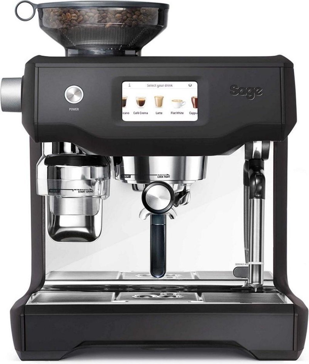 Sage the Oracle™ Touch Black Truffle Pistonmachine (mat zwart)