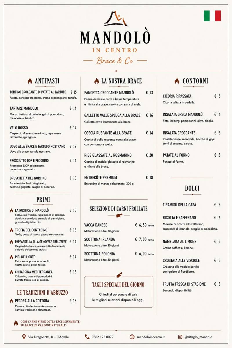 menù italiano