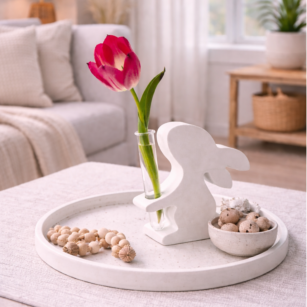 Hase mit Reagenzglas