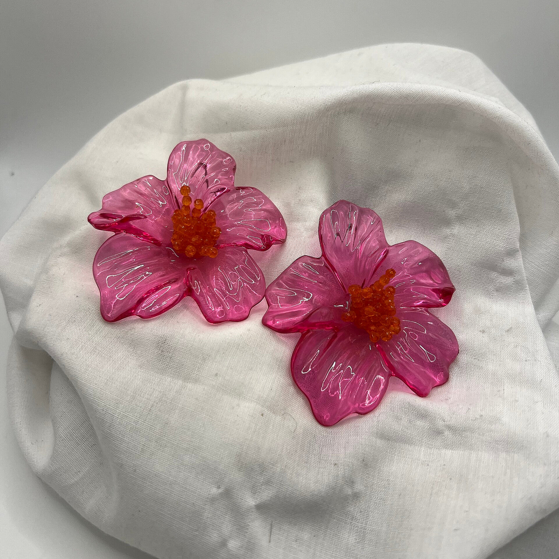 Boucles l'oreille FLEUR ROSE