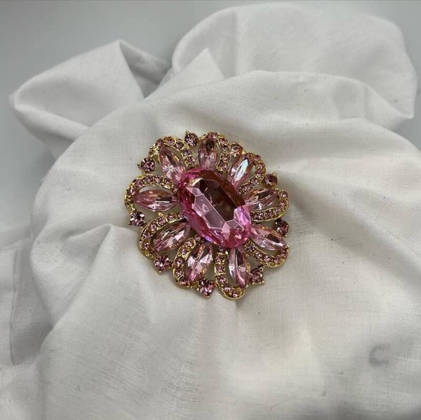 Broche Rosace rose