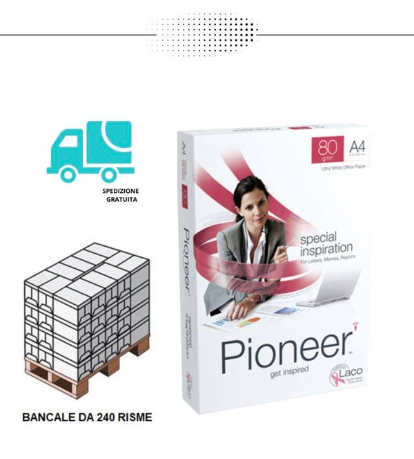 Carta A4 Pioneer 80 gr - 240 risme (€ 3,39 la risma)