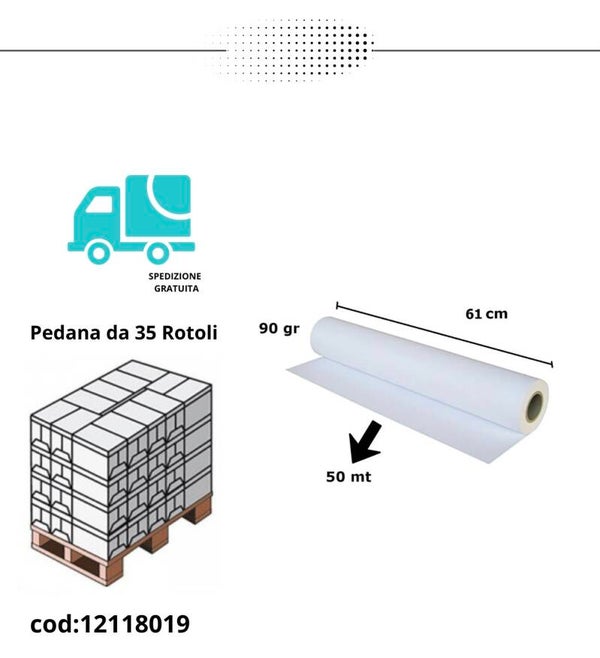 Rotolo Plotter  90 . 61 .50 (€ 8.75 il rotolo)