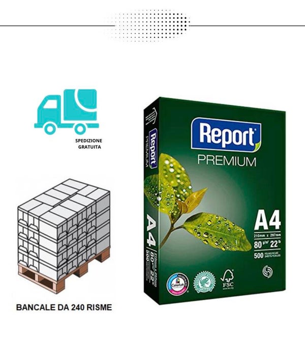 Carta A4 Report 80 gr - 240 risme