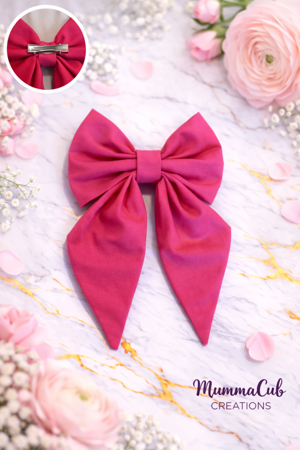 Small Hot Pink Hair Bow