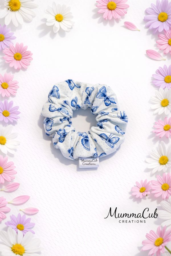 Small Blue Butterfly Scrunchie