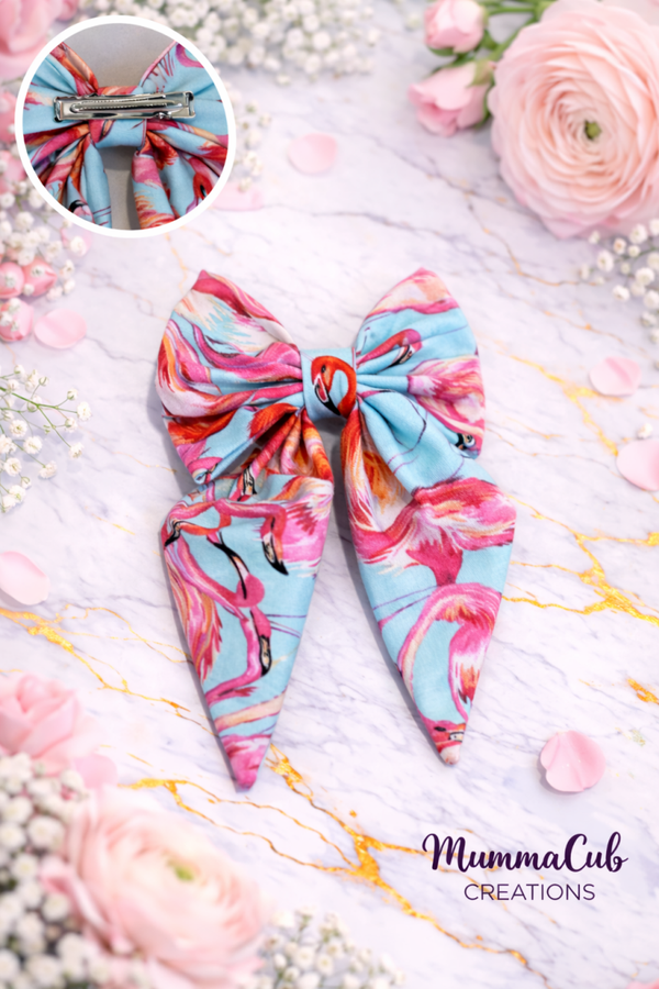 Small Flamingo Hair Bow