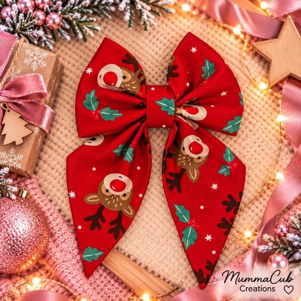 Small Christmas Hair Bow design 9