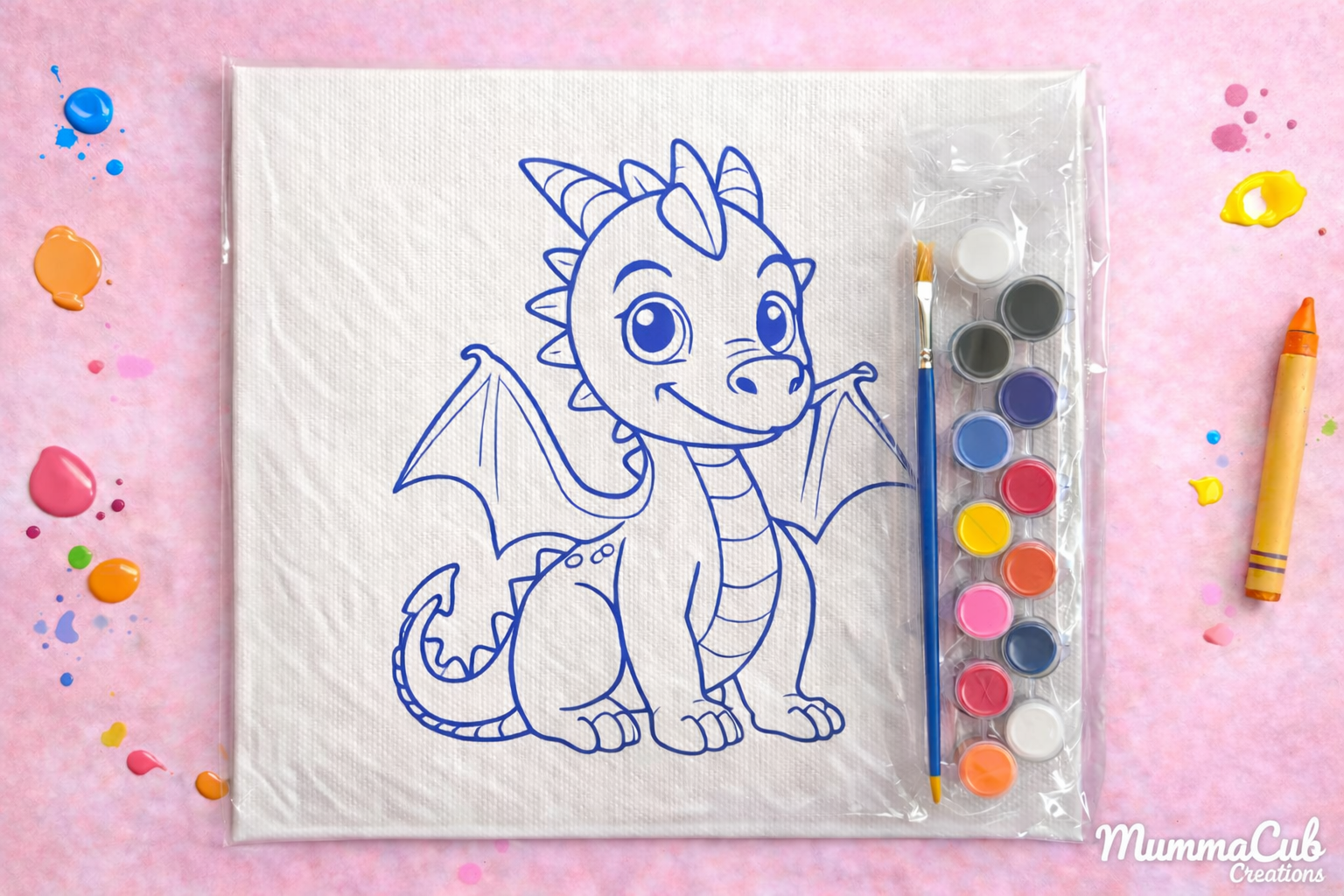 Dragon (Blue Outline) Canvas Painting Kit