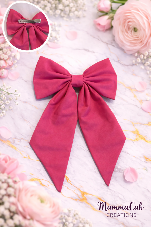 Large Hot Pink Hair Bow