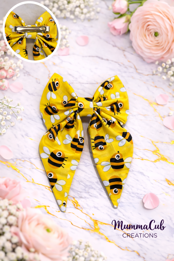 Small Yellow Bees Hair Bow