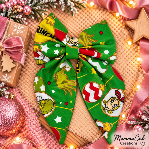 Small Christmas Hair Bow design 11