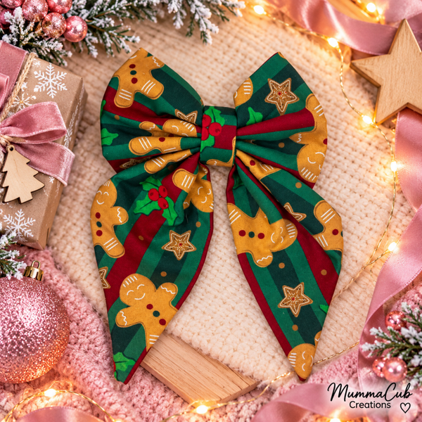 Small Christmas Hair Bow design 2