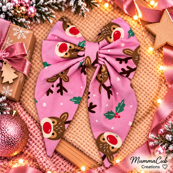 Small Christmas Hair Bow design 3
