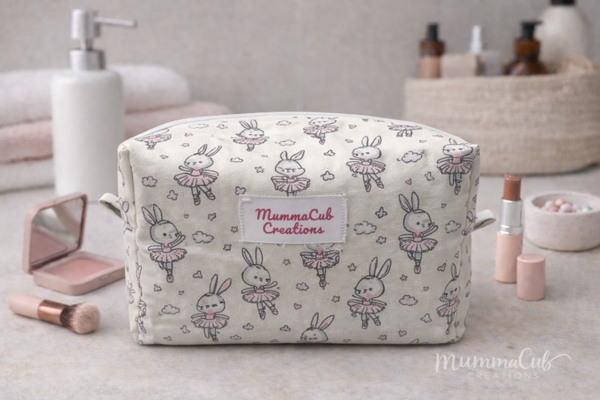 Toiletry/Make Up Bag Ballerina Bunny Design