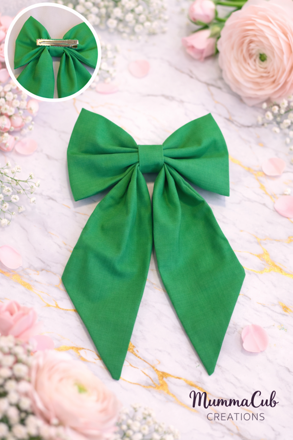 Large Green Hair Bow