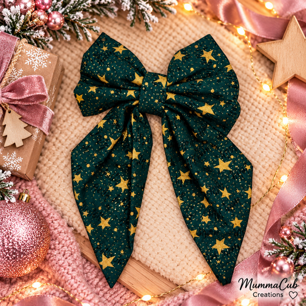 Small Christmas Hair Bow design 10