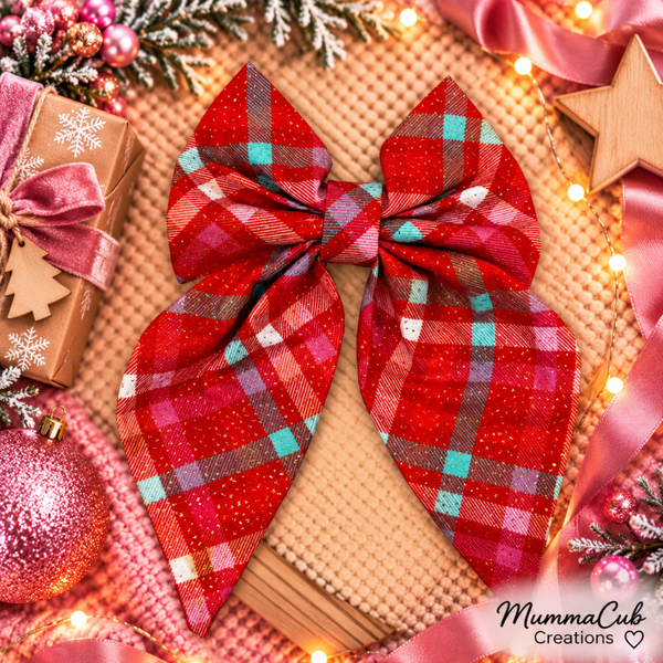 Small Christmas Hair Bow design 12