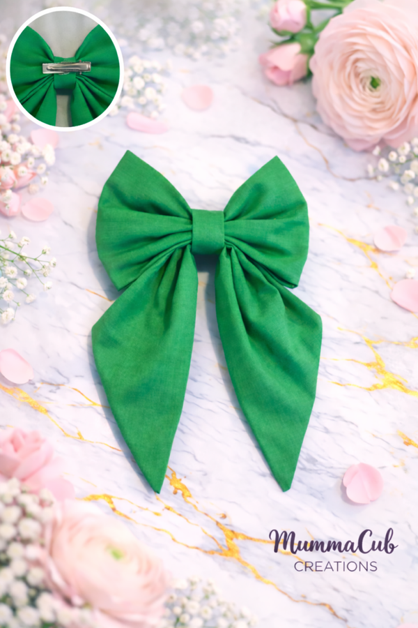Small Green Hair Bow
