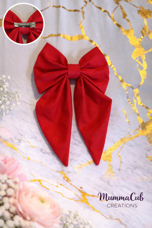 Small Red Hair Bow