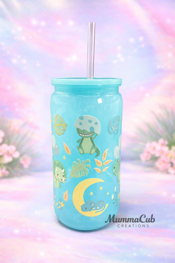 16oz BPA-Free Blue Plastic Tumbler Design 1
