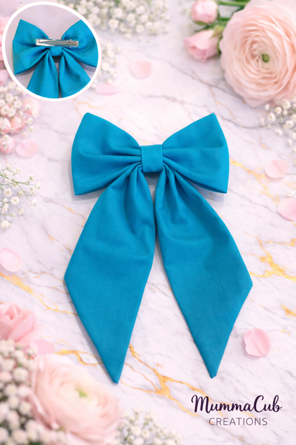 Large Blue Hair Bow
