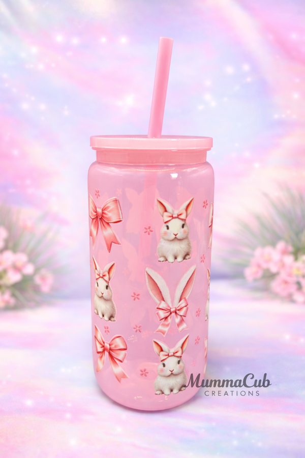 16oz BPA-Free Pink Plastic Tumbler Design 17