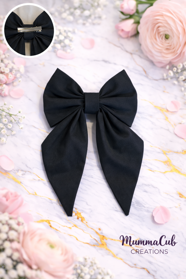 Small Black Hair Bow
