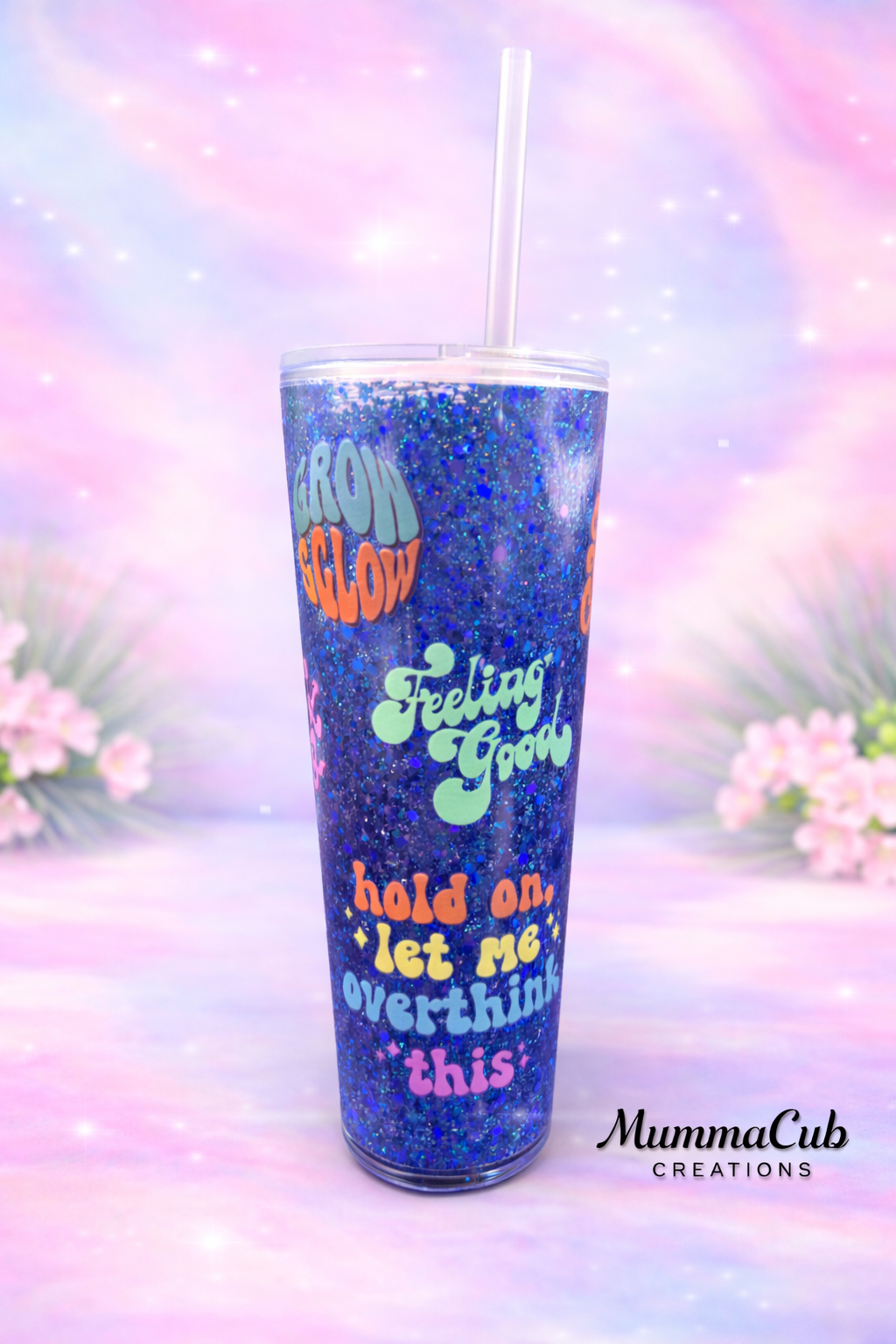 24oz Acrylic Tumbler Design 5 (Blue Glitter)