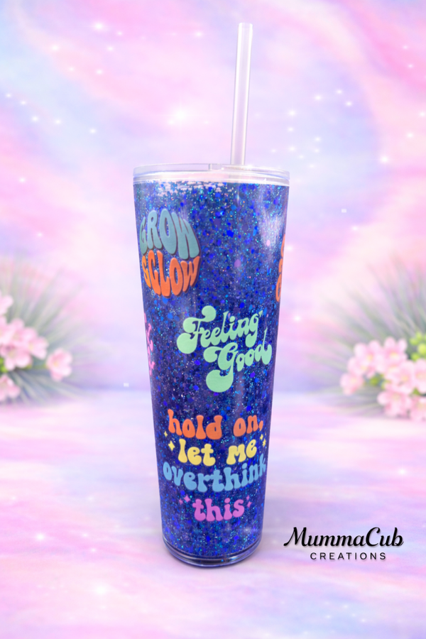 24oz Acrylic Tumbler Design 5 (Blue Glitter)