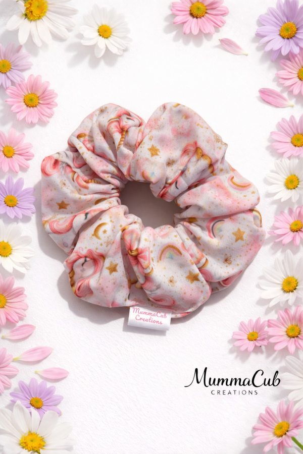 Large Pink Unicorn Scrunchie