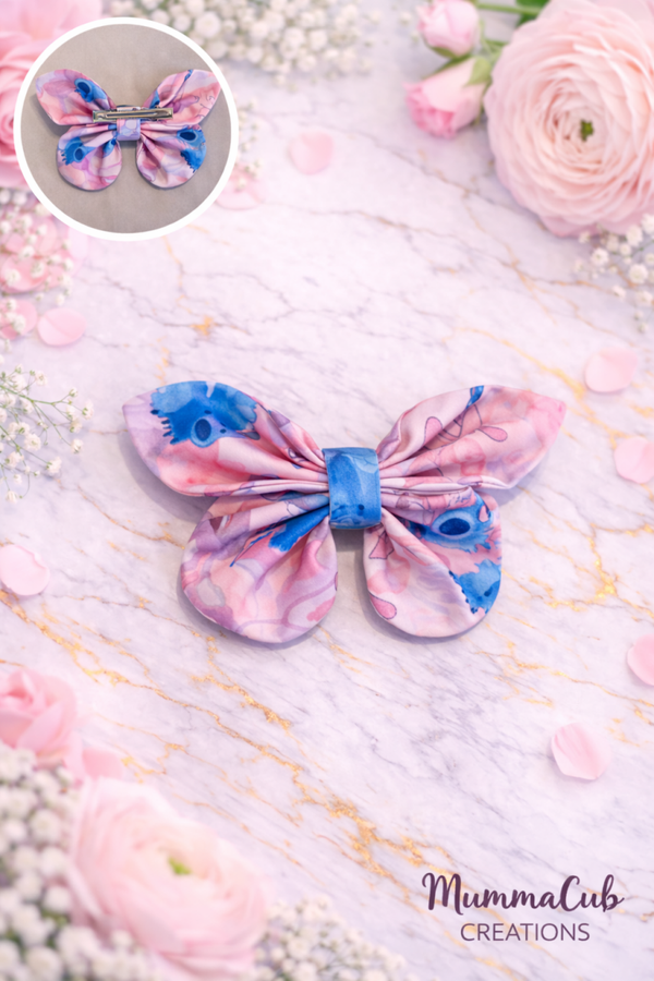 ‘Butterfly Style’ Blue and Pink Monster hair bow