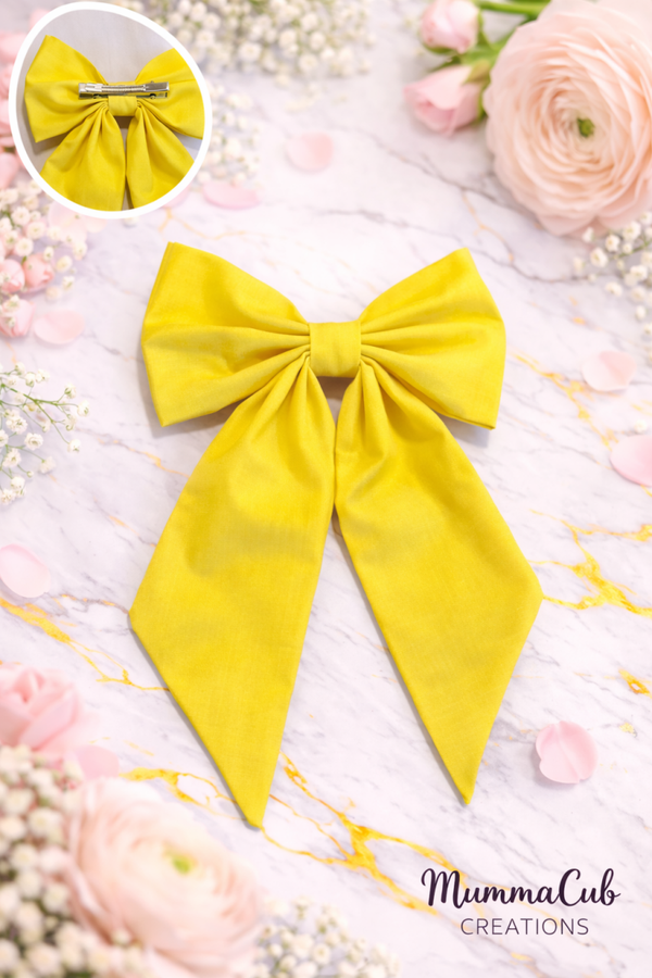 Large Yellow Hair Bow