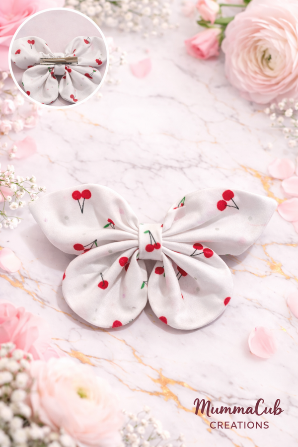 ‘Butterfly Style’ Cherries hair bow