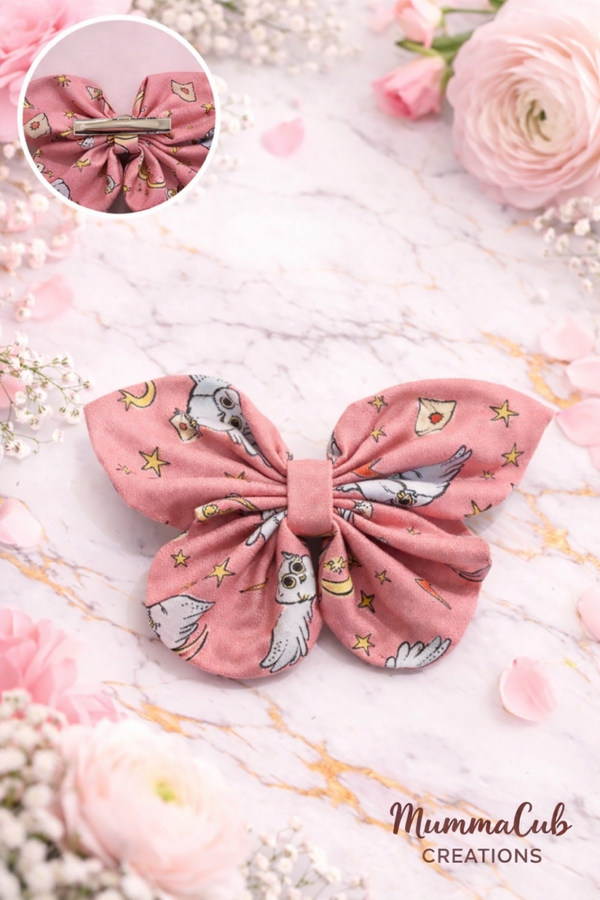 ‘Butterfly Style’ Pink Owl hair bow