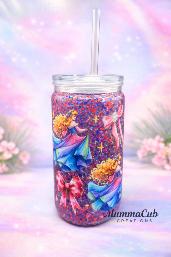 16oz Acrylic Glitter Tumbler - Design 5