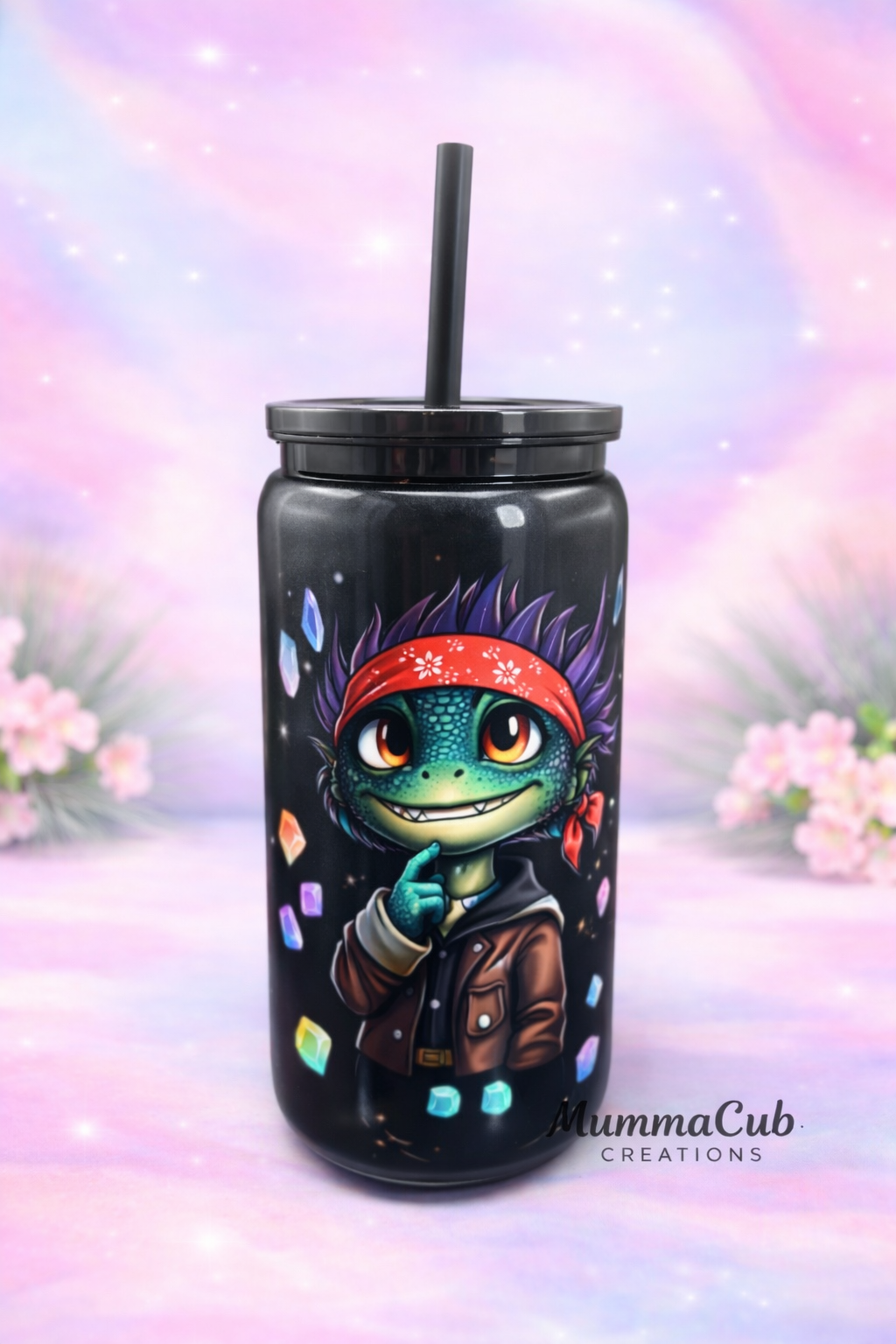 16oz BPA-Free Black Plastic Tumbler Design 15