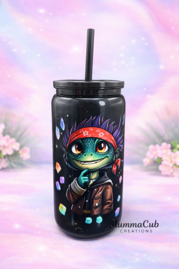 16oz BPA-Free Black Plastic Tumbler Design 15