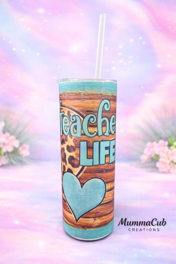 Pre-Made 20oz Insulated Sublimation Tumbler Design 8 (Teacher Life)