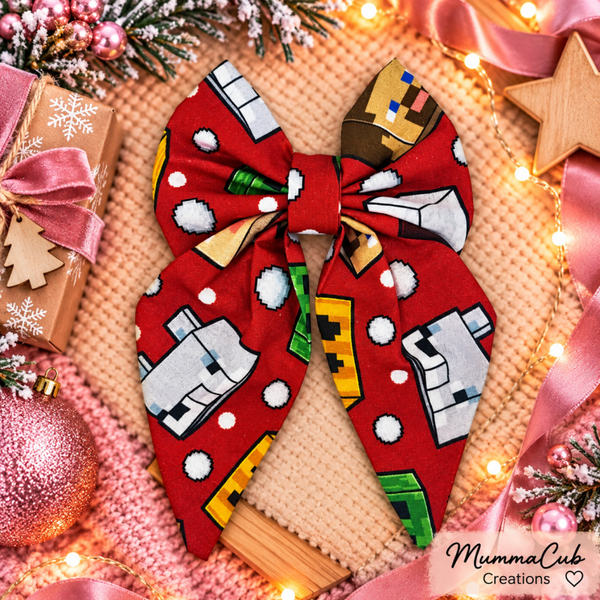 Small Christmas Hair Bow design 4