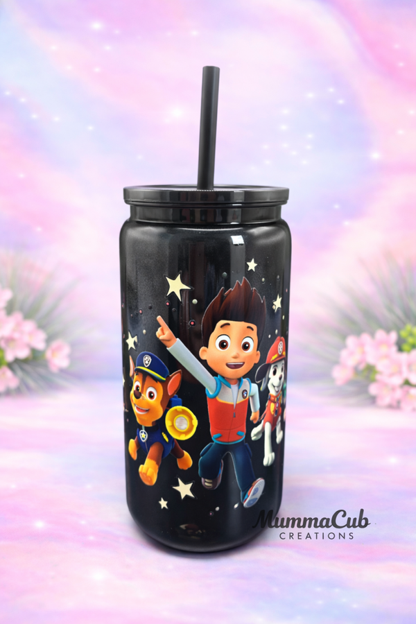 16oz BPA-Free Black Plastic Tumbler Design 16