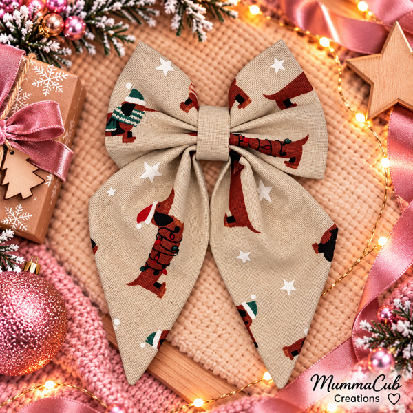 Small Christmas Hair Bow design 5