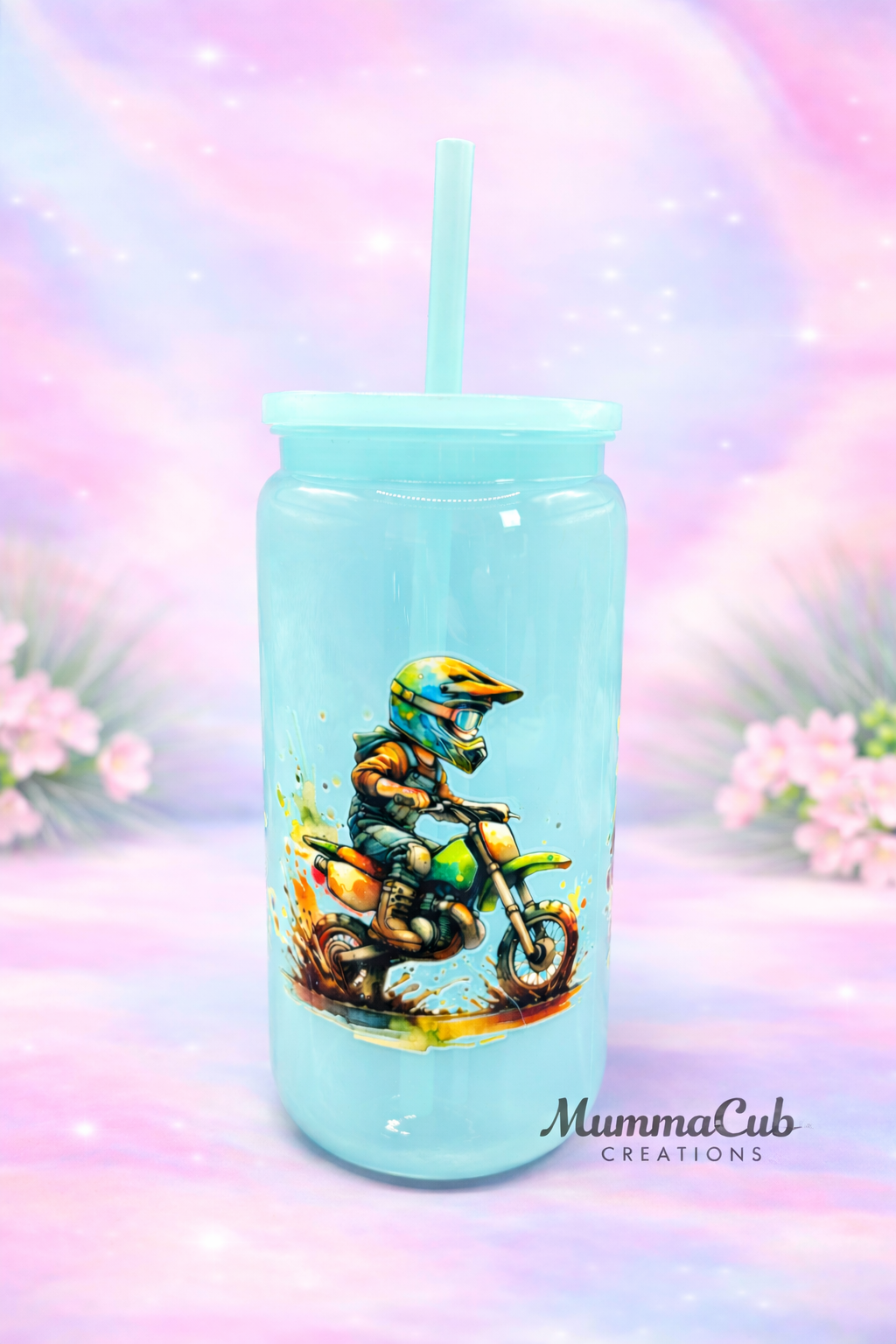16oz BPA-Free Blue Plastic Tumbler Design 7