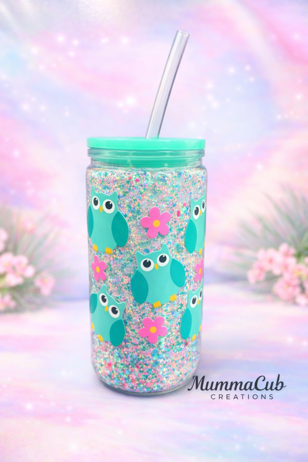16oz Acrylic Glitter Tumbler - Design 1