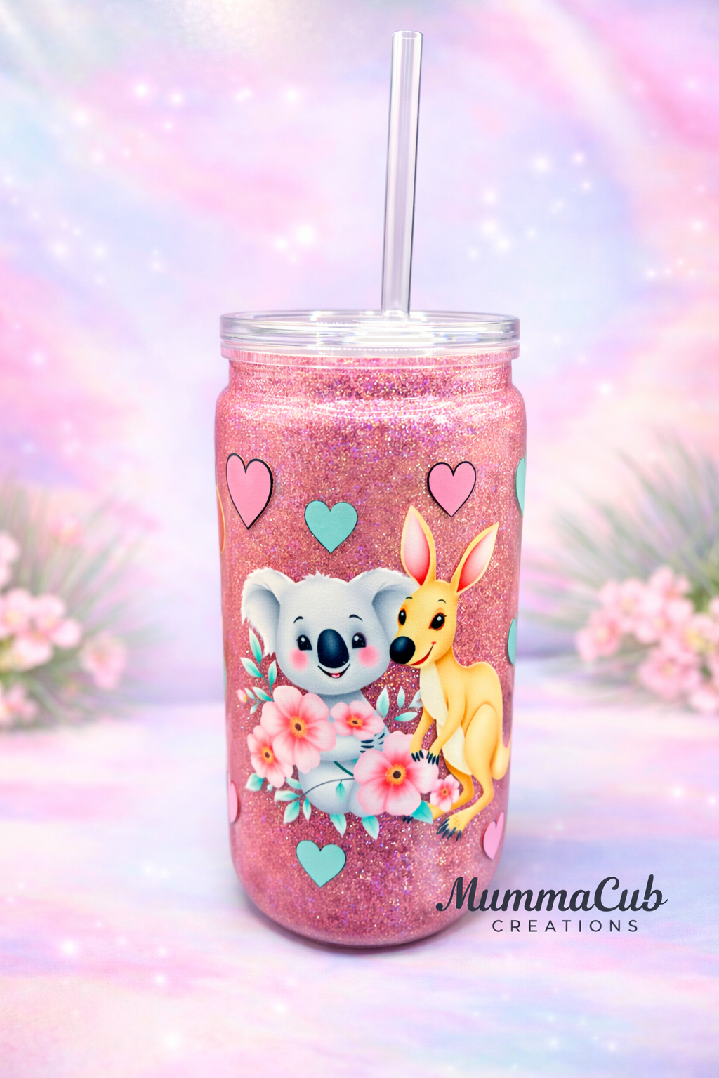 16oz Acrylic Glitter Tumbler - Design 8
