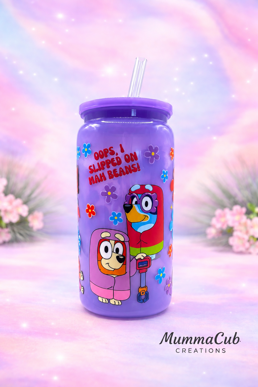 16oz BPA-Free Purple Plastic Tumbler Design 10
