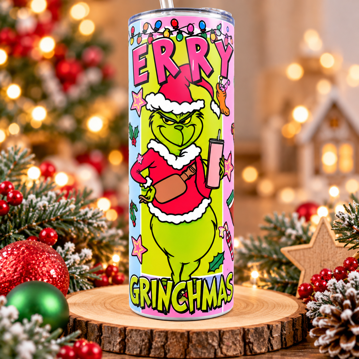20oz Christmas Pre-Made Stainless Steel Tumbler design 2