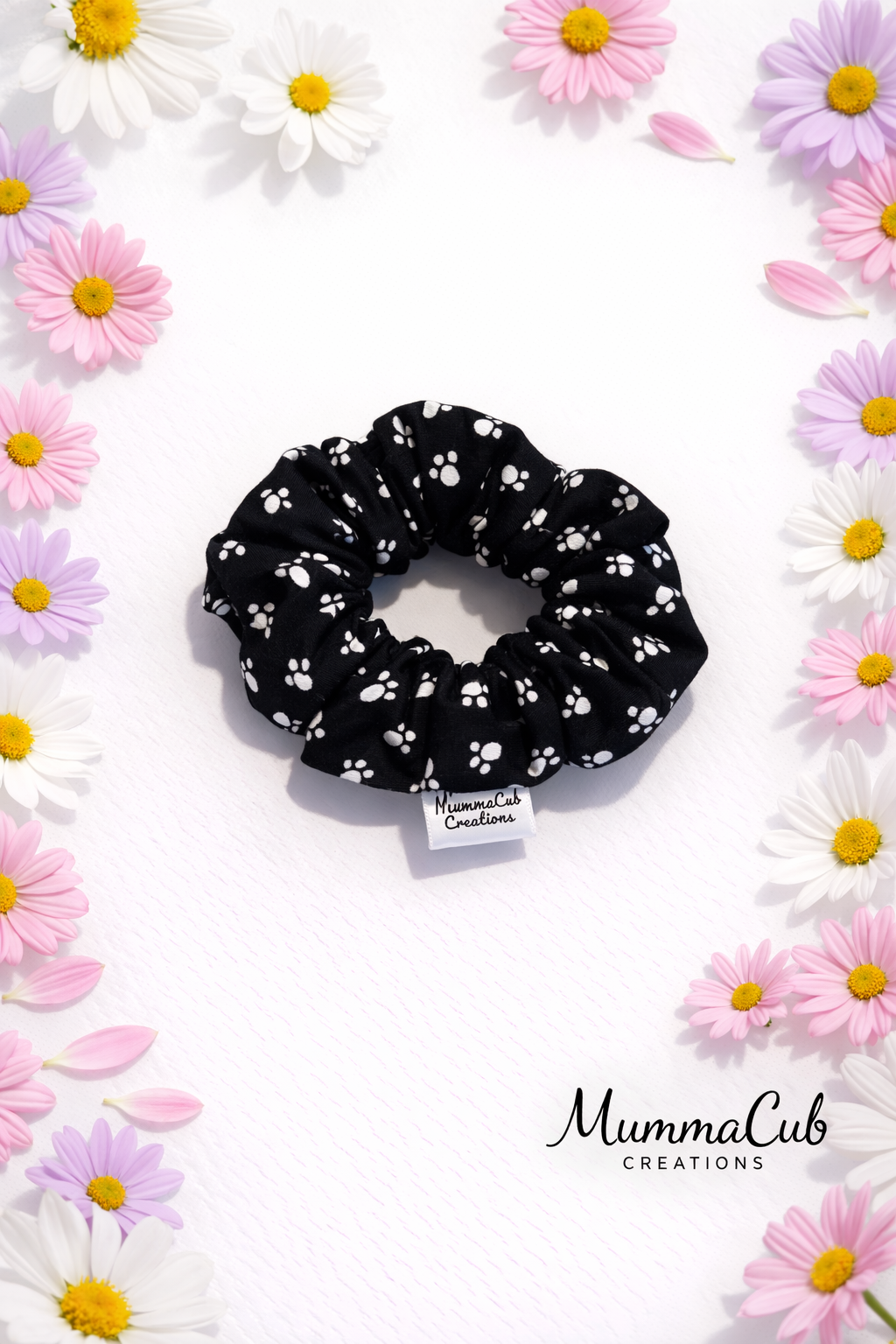 Small Black Paw Scrunchie