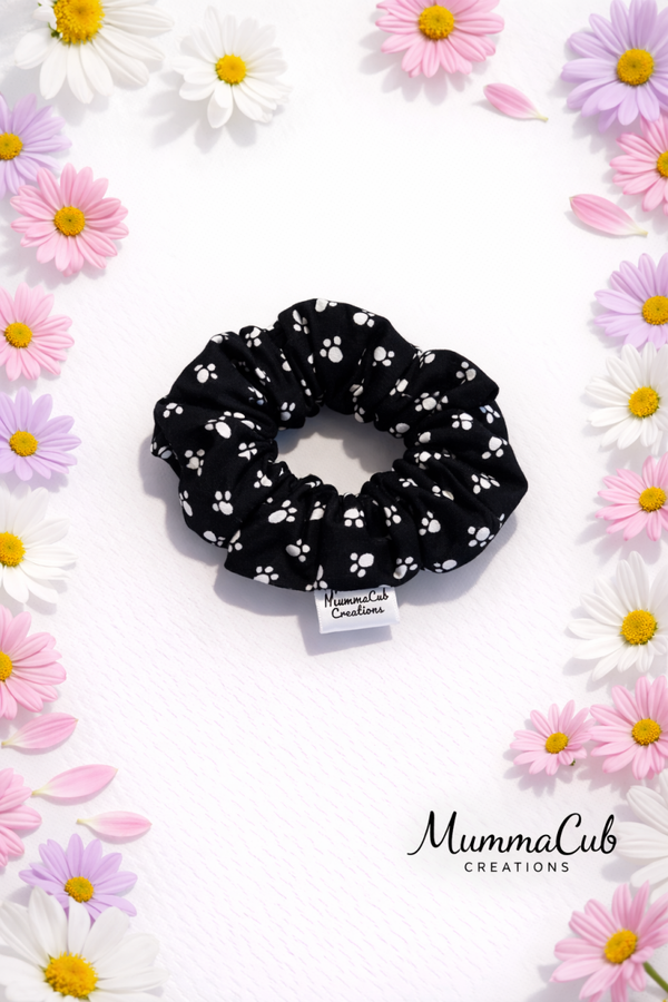 Small Black Paw Scrunchie